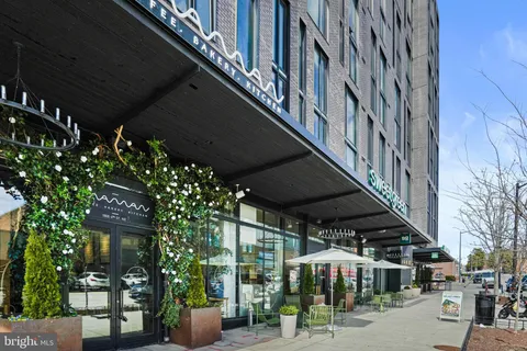 a view of a building with door