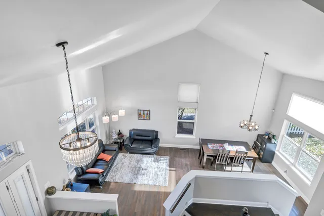 a living room with furniture