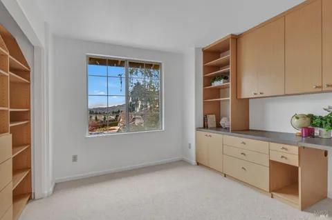 a room with closet and window