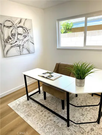 a view of yard with seating space