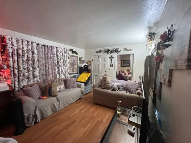 a living room with furniture and a couch