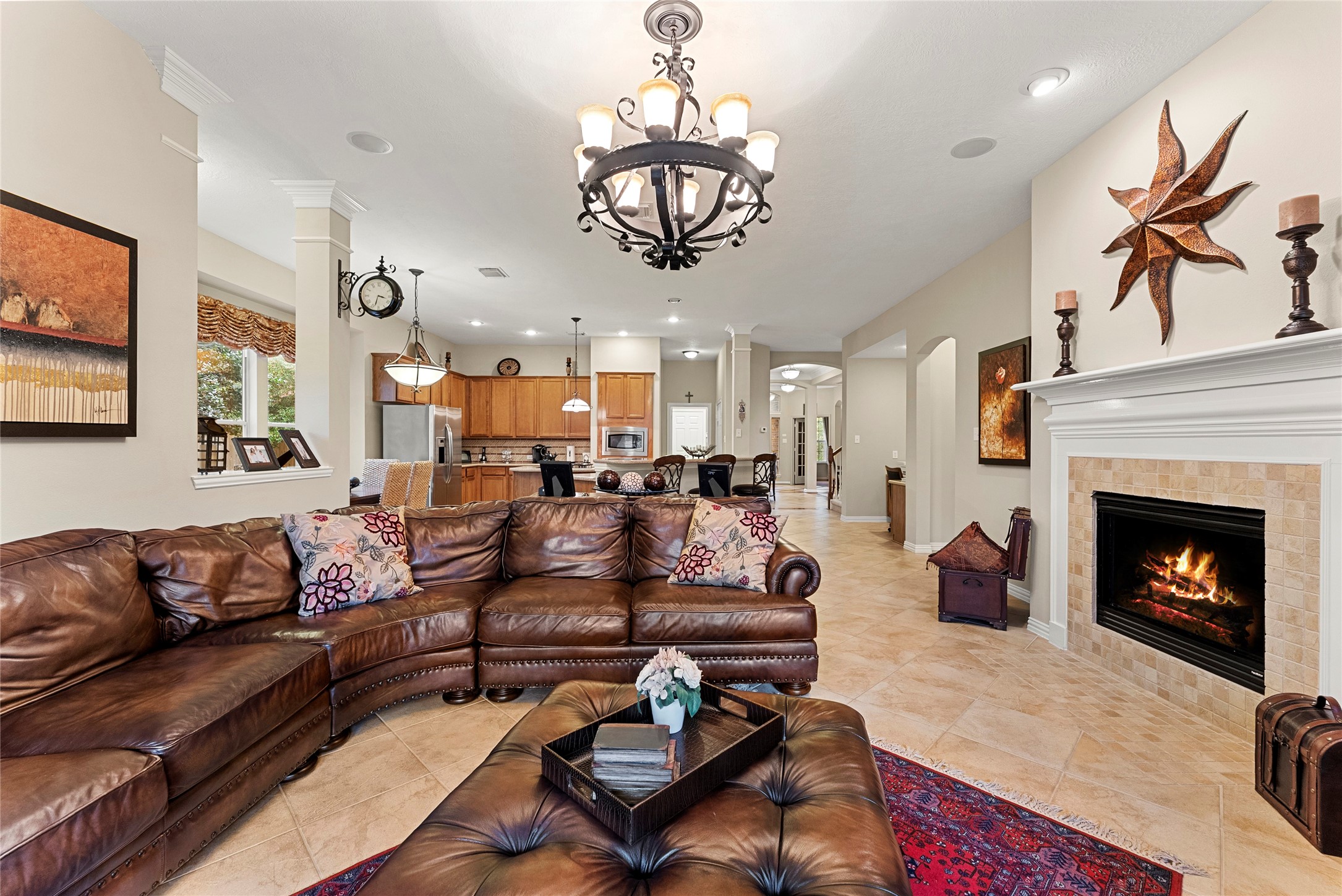 55 Granite Path Place Spring, TX 77389 - Photo 23 of 50 a living room with furniture and a fireplace