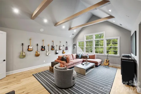 a living room with furniture and a couch