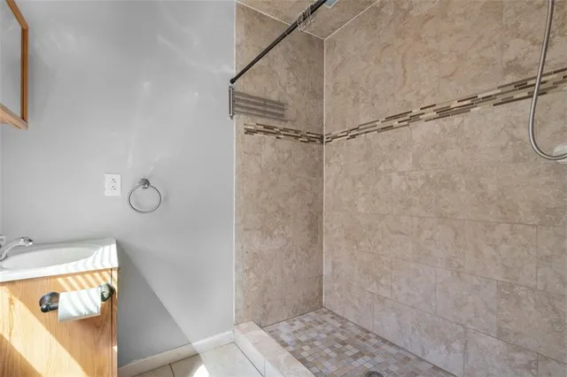 a bathroom with a shower