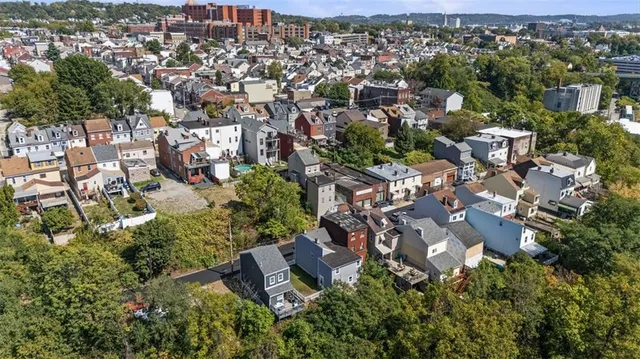 an aerial view of multiple house