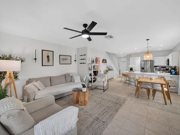 a living room with furniture