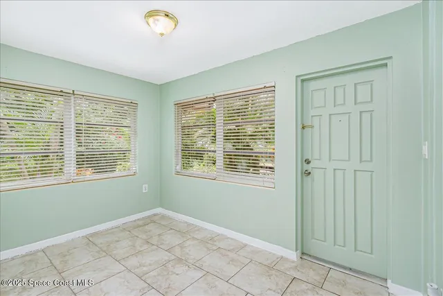 a view of a lake with a yard