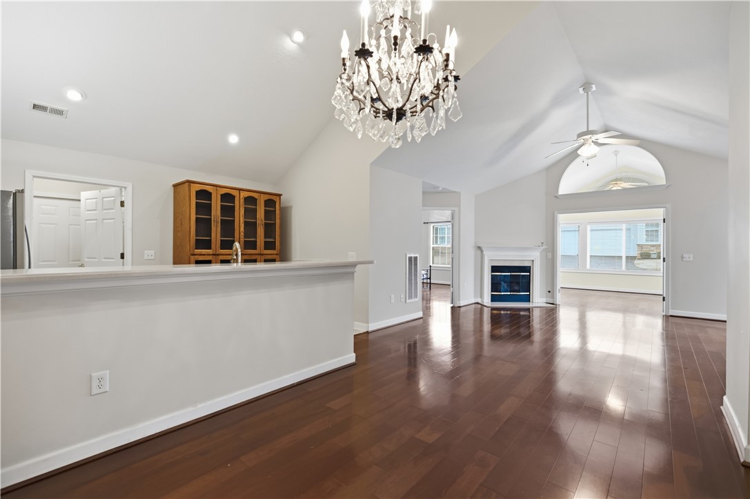 161 Life Style Lane Anderson, SC 29621 - Photo 14 of 22 This airy living space features lustrous hardwood floors and a striking fireplace.