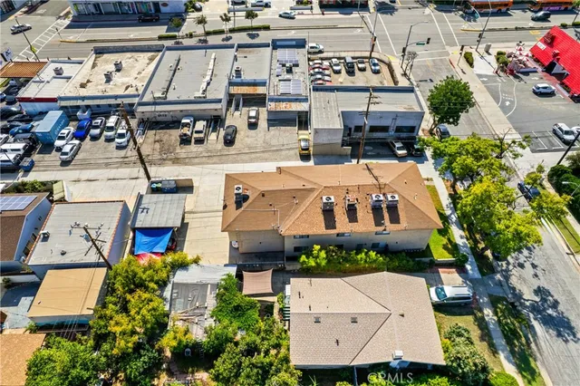 an aerial view of multiple houses