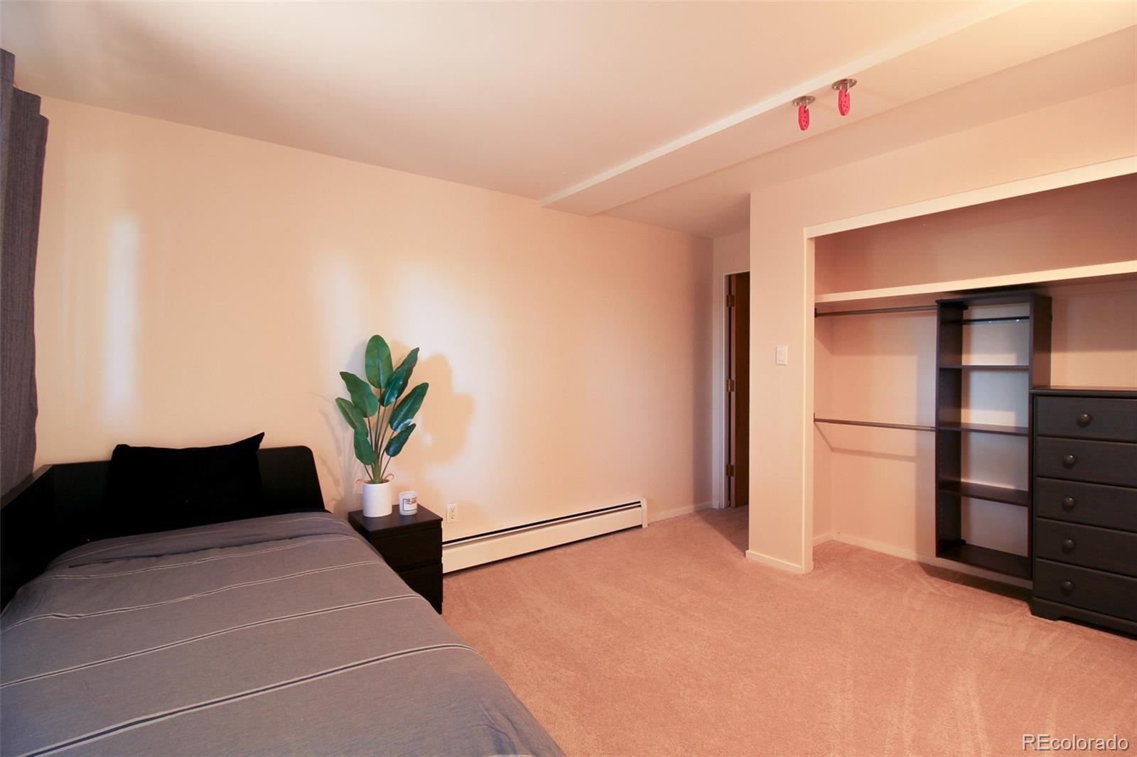 243 Paradise Road Golden, CO 80401 - Photo 33 of 49 a bedroom with a bed and a potted plant