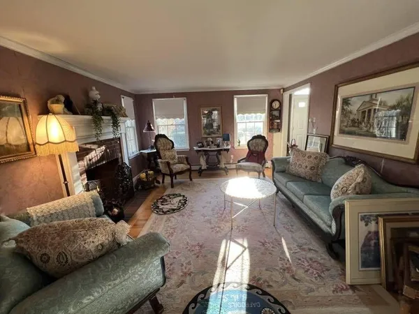 a hallway with washer and dryer