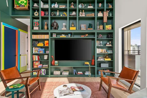 a view of kitchen and dining room with furniture