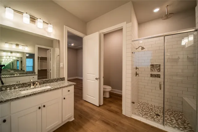 a bathroom with a shower