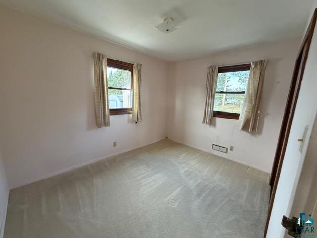 50 Beech Circle Babbitt, MN 55706 - Photo 10 of 24 Carpeted room featuring two windows with wood-finish trim, light-colored walls, and a ceiling-mounted light fixture