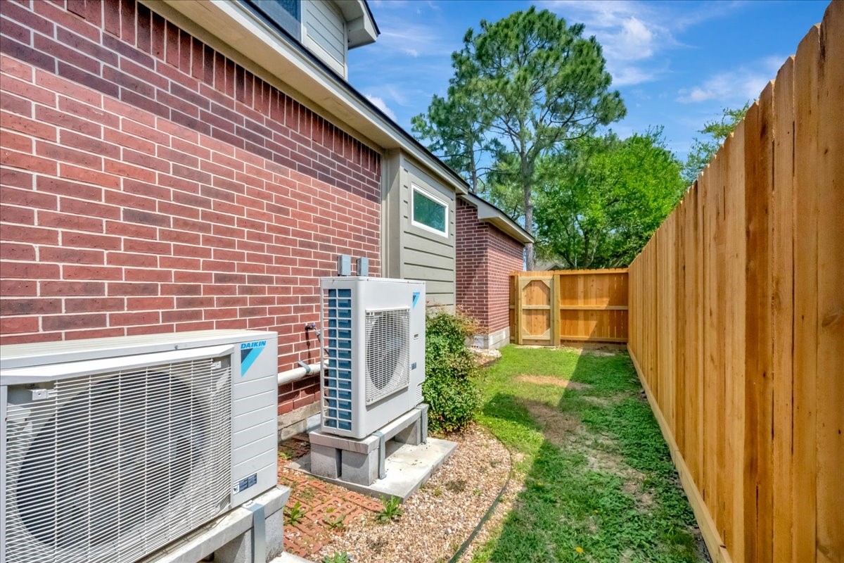 14010 Hazel Ridge Court Houston, TX 77062 - Photo 34 of 38 The sellers invested in two high-end, (zoned) high-efficiency DAIKIN A/C units when they moved in (2023) thinking this would be their forever home. 17 SEER High efficiency, variable speed. Also replaced furnace & all ductwork ($35k+ investment)