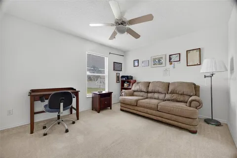 a view of porch with seating area