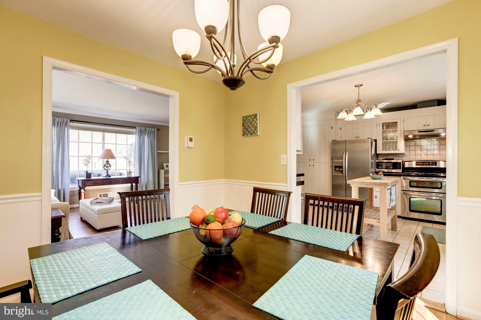A wonderful Dining Room overlooking the back yard