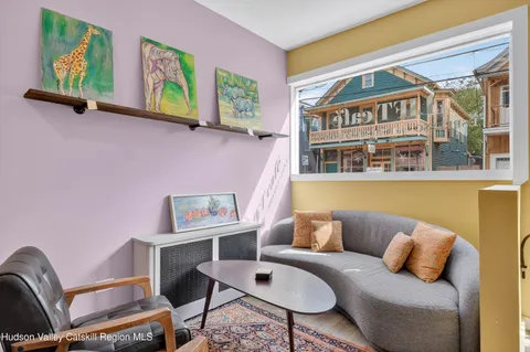 a living room with furniture