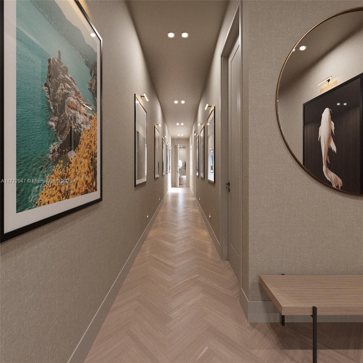 915 Palermo Avenue, Unit 1 Coral Gables, FL 33134 - Photo 30 of 35 a view of a hallway with paintings on the wall
