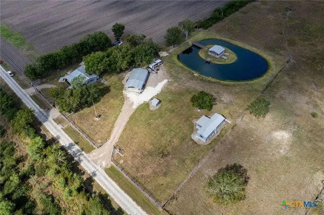 an aerial view of a house having outdoor space
