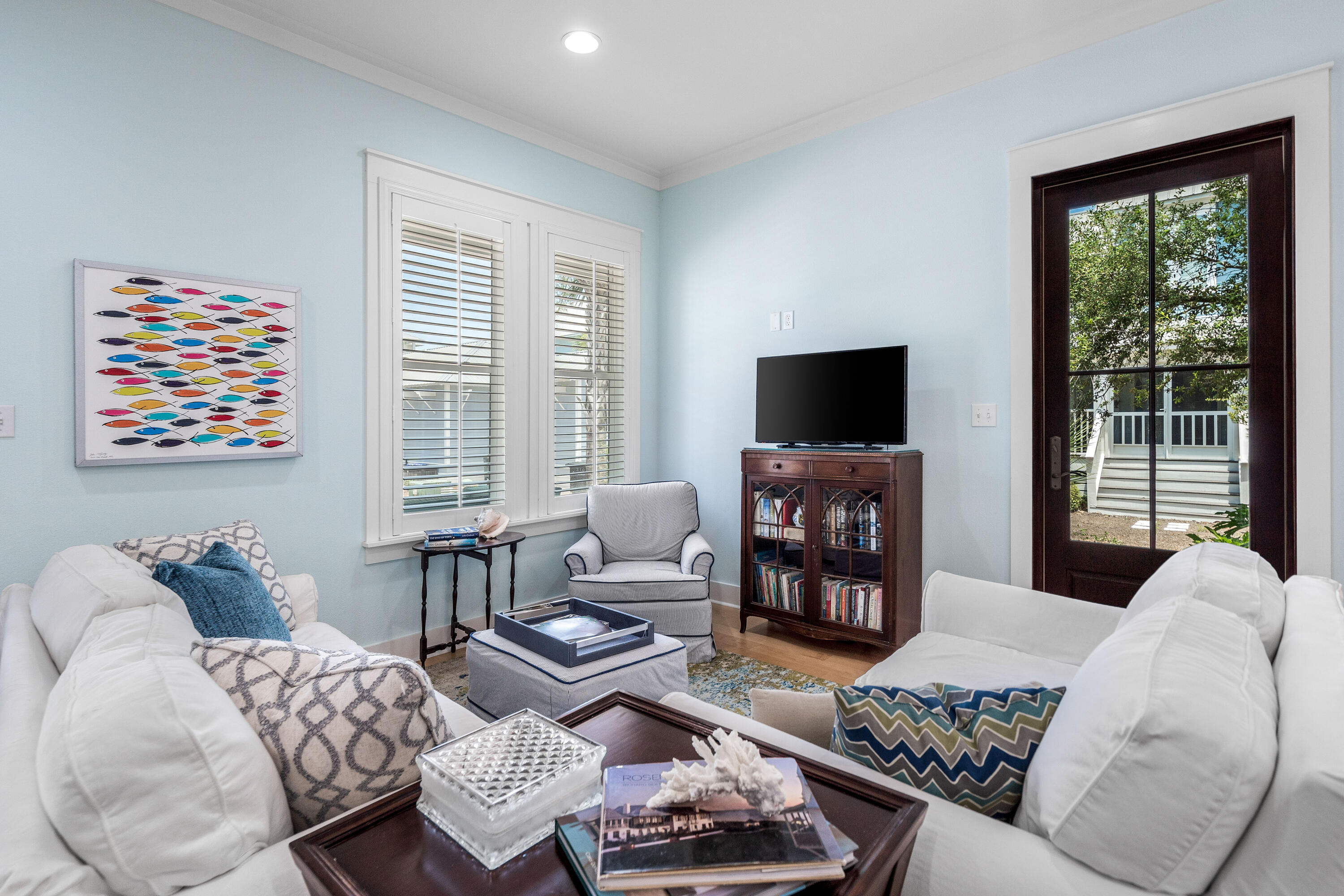 36 Moonlight Beach Lane Inlet Beach, FL 32461 - Photo 14 of 42 a living room with furniture flat screen tv and a large window