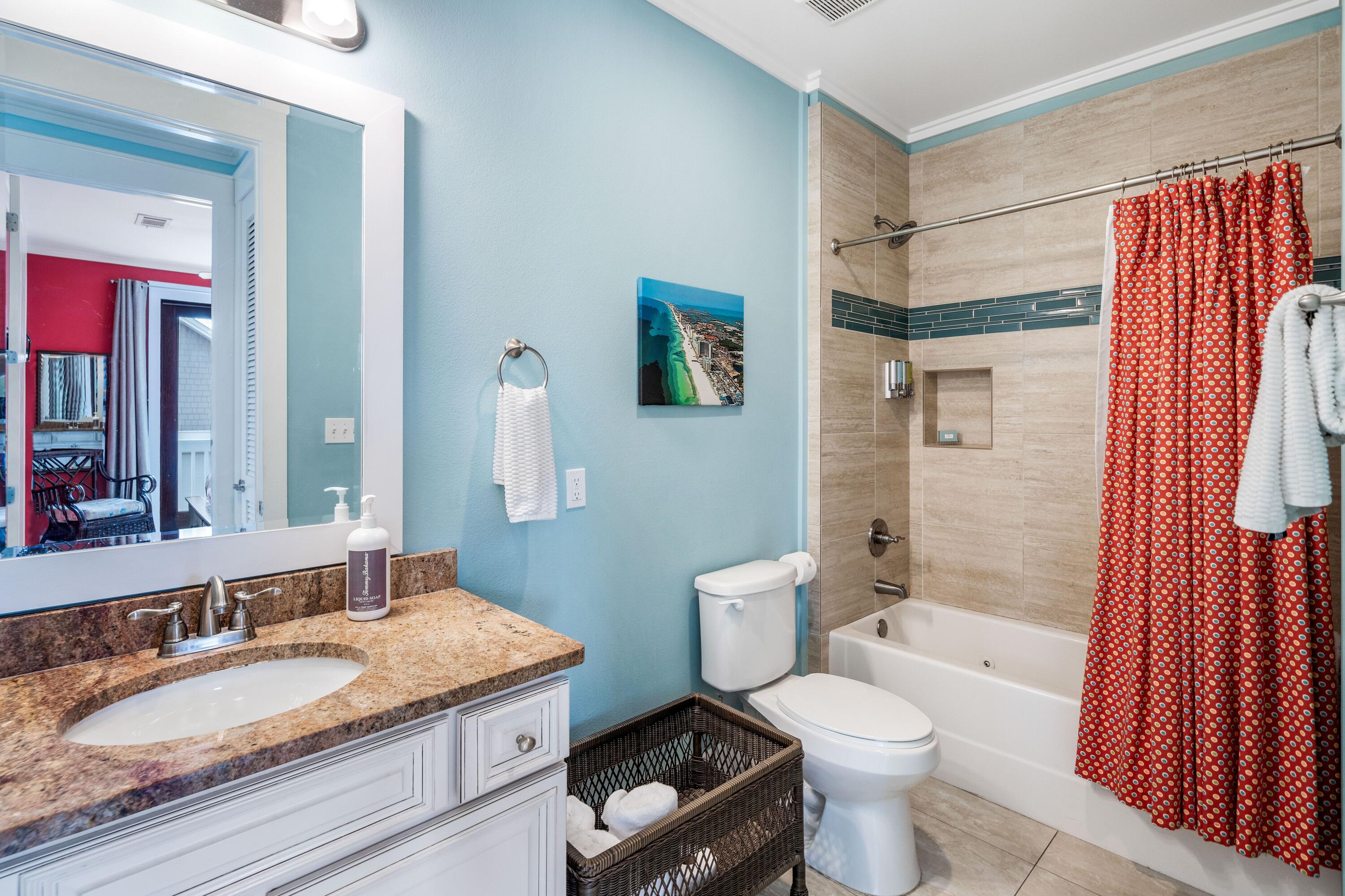 36 Moonlight Beach Lane Inlet Beach, FL 32461 - Photo 38 of 42 a bathroom with a granite countertop sink toilet and shower