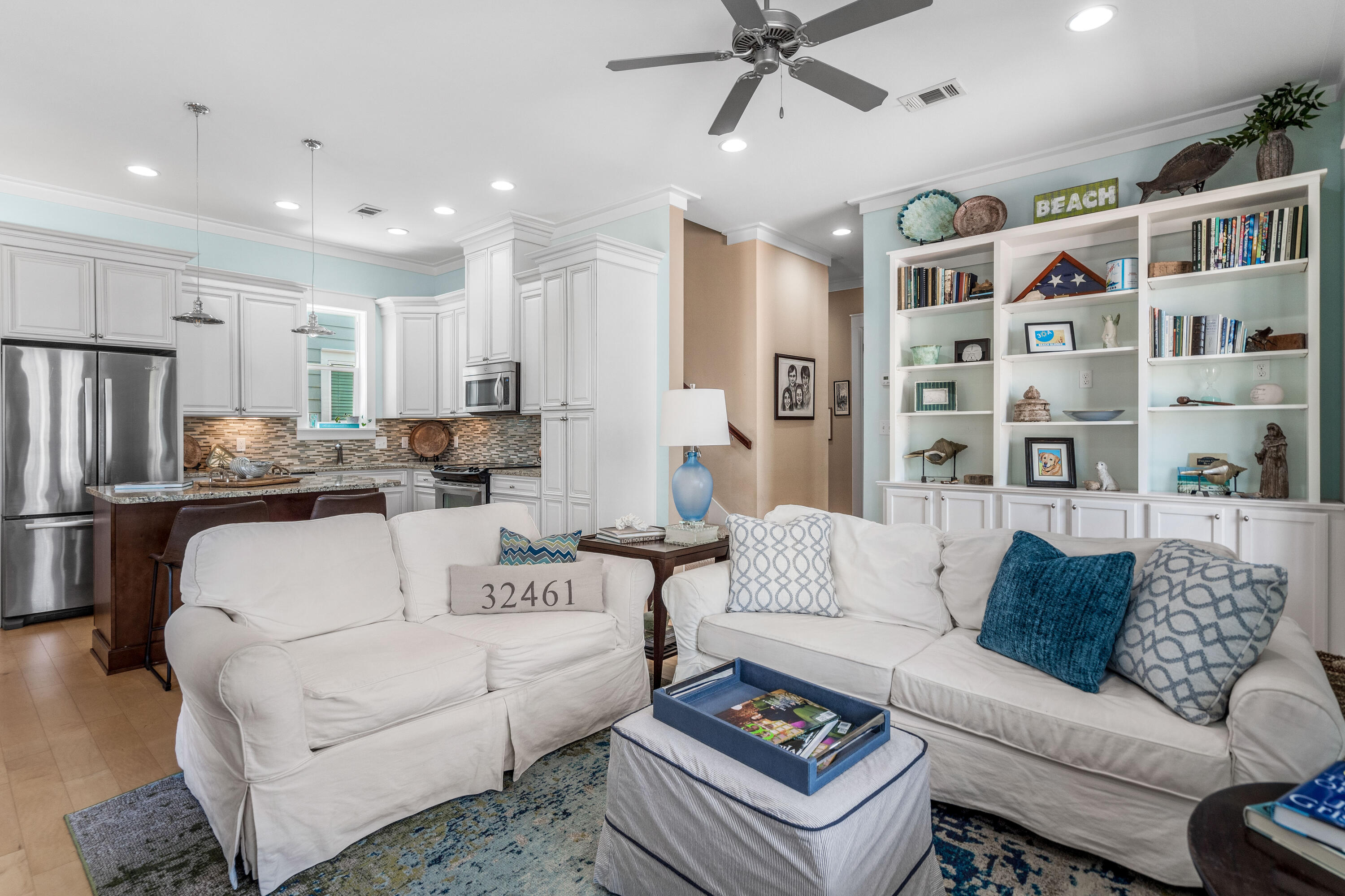 36 Moonlight Beach Lane Inlet Beach, FL 32461 - Photo 7 of 42 a living room with furniture and a book shelf