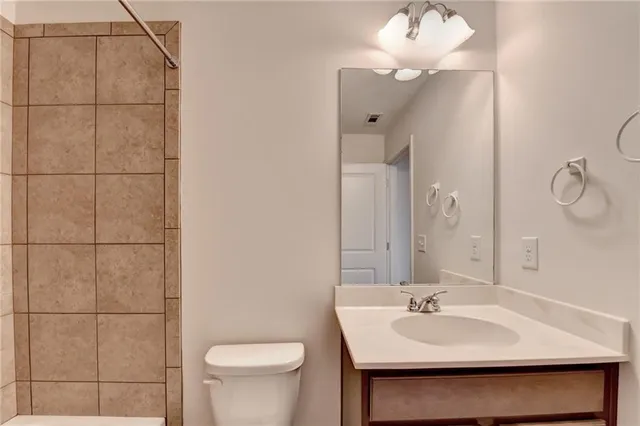 a view of a tall brick building