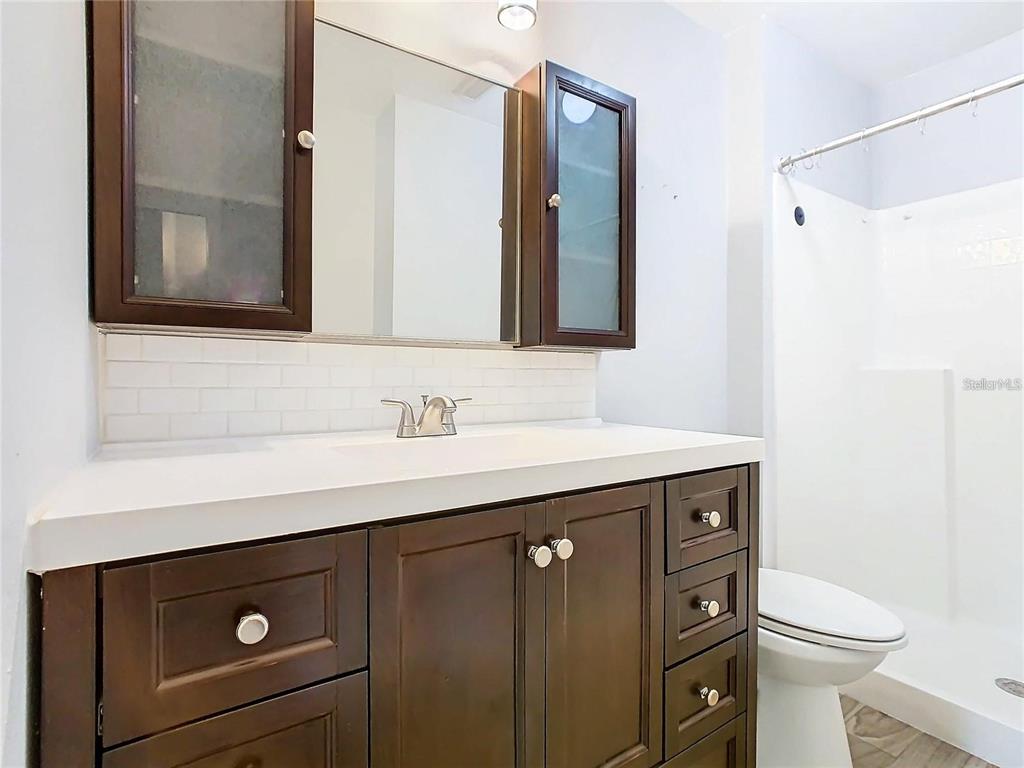 3194 Windmill Point Boulevard Kissimmee, FL 34746 - Photo 16 of 32 a bathroom with a sink and a mirror