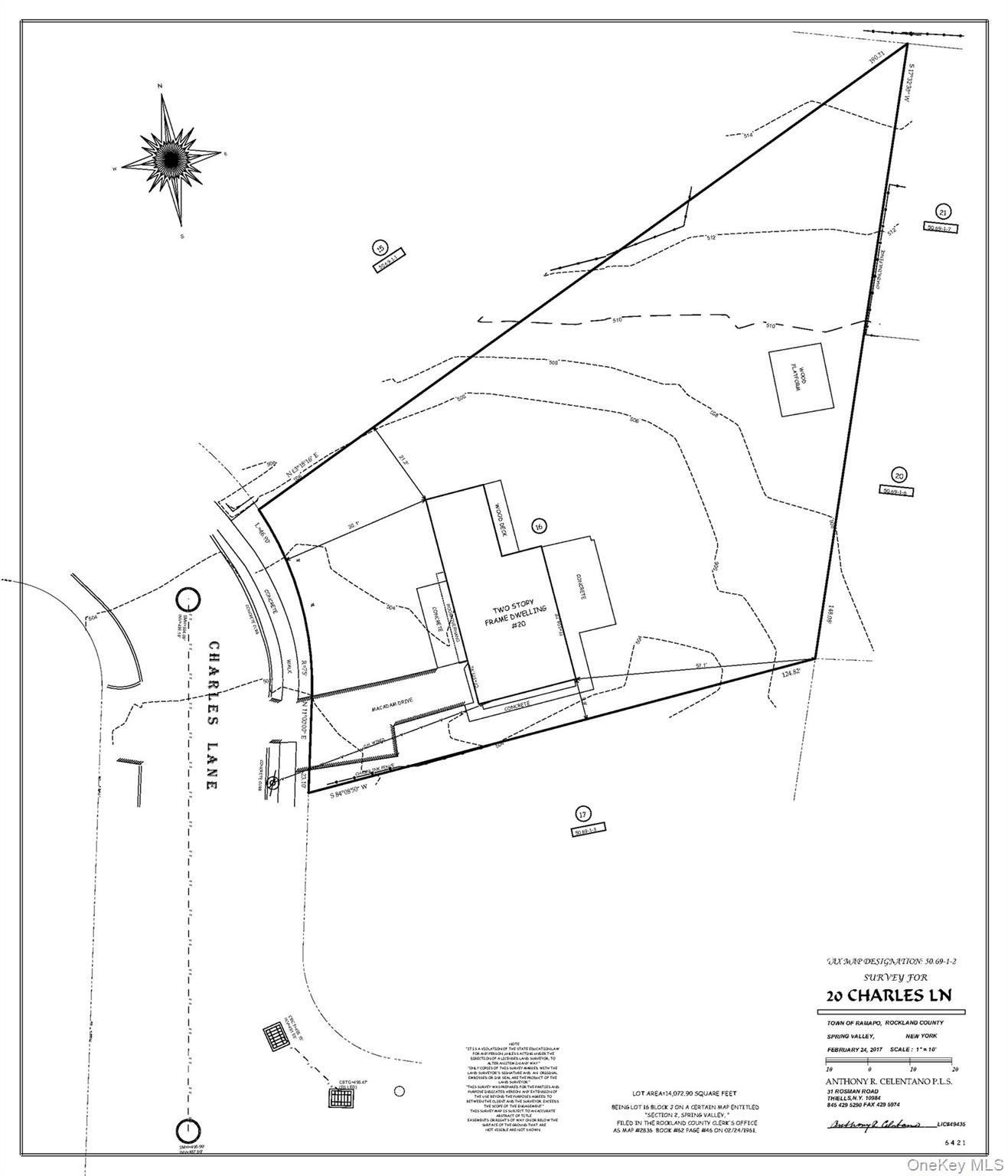 20 Charles Lane Spring Valley, NY 10977 - Photo 2 of 2 Survey map / technical document
