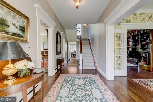 a view of a lake with a yard