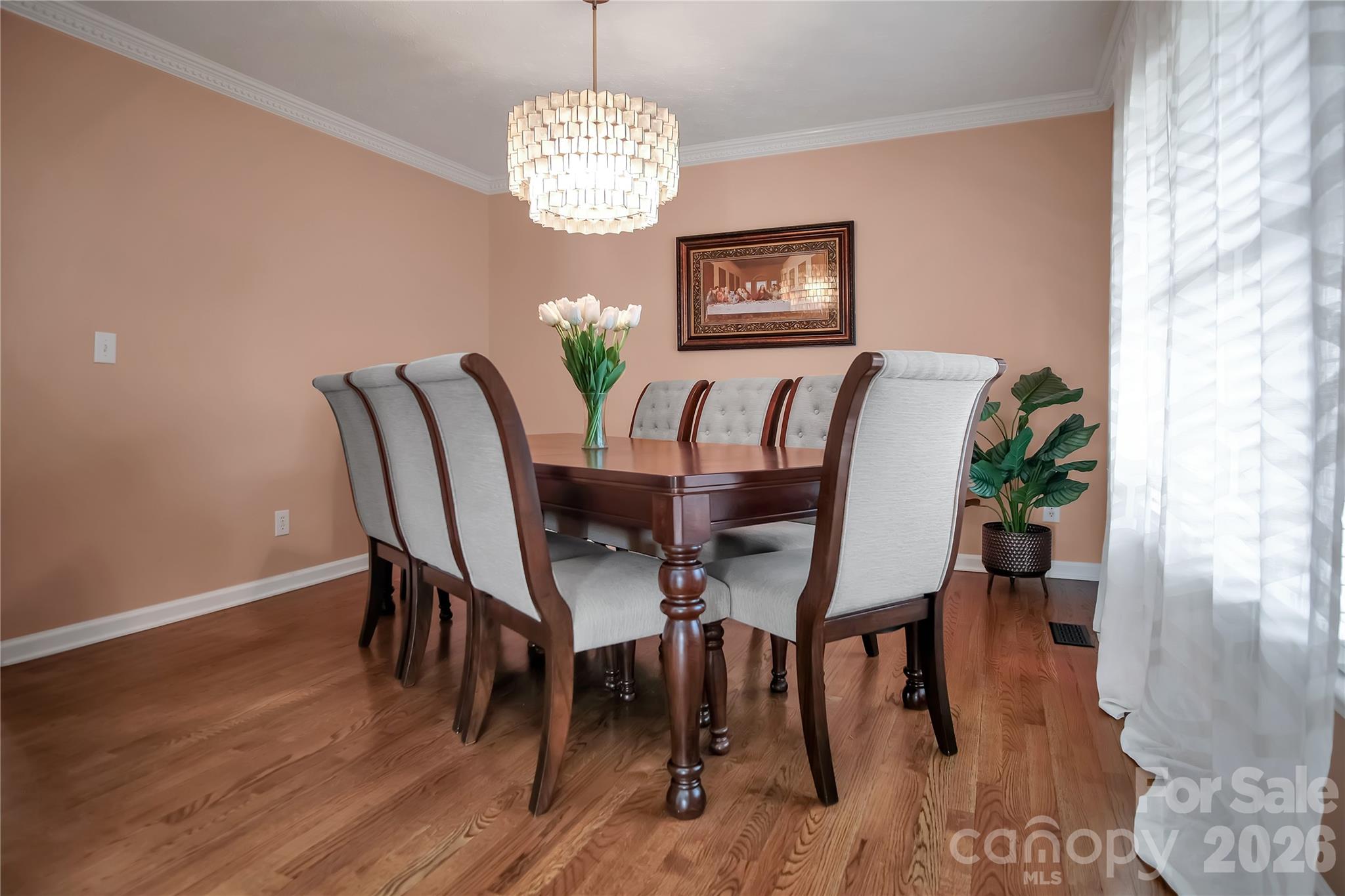 120 Oak Point Drive Cherryville, NC 28021 - Photo 18 of 44 a view of a dining room with furniture wooden floor and chandelier