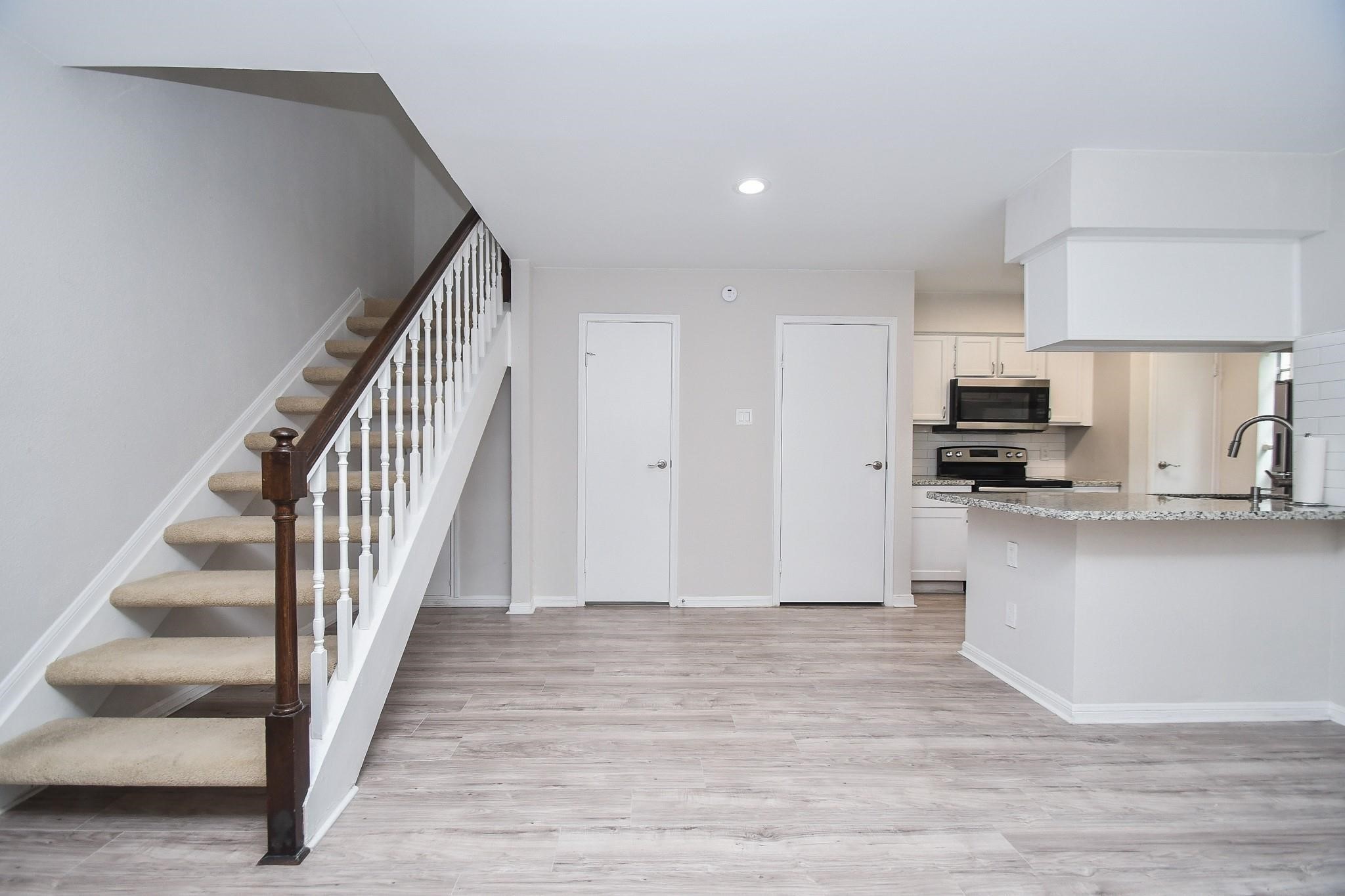 2120 El Paseo Street Houston, TX 77054 - Photo 17 of 31 a view of kitchen with sink microwave and stove