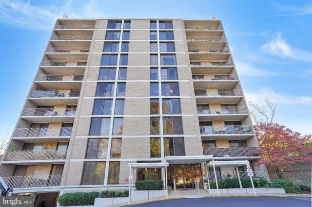 a front view of a multi story building