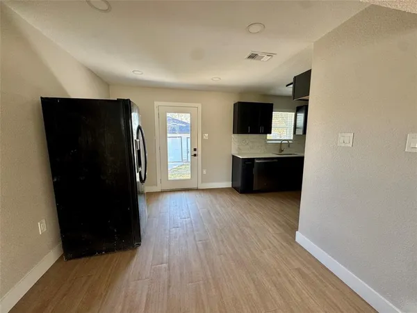 wooden floor and dining room in a hall