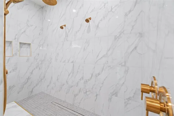 a bathroom with a shower
