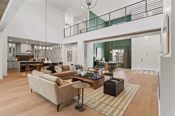 a living room with furniture