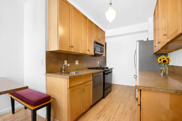 a view of a hallway with painted walls