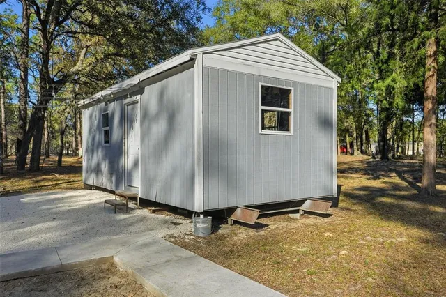 a backyard of a house