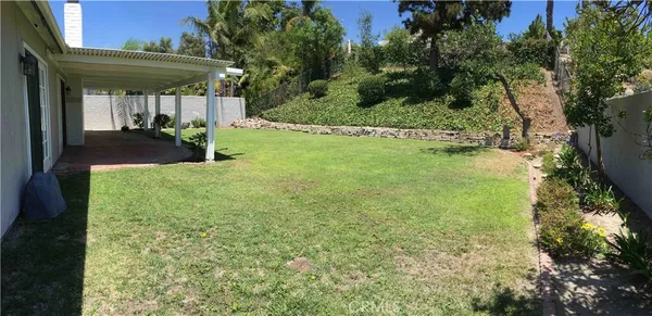 a view of a backyard