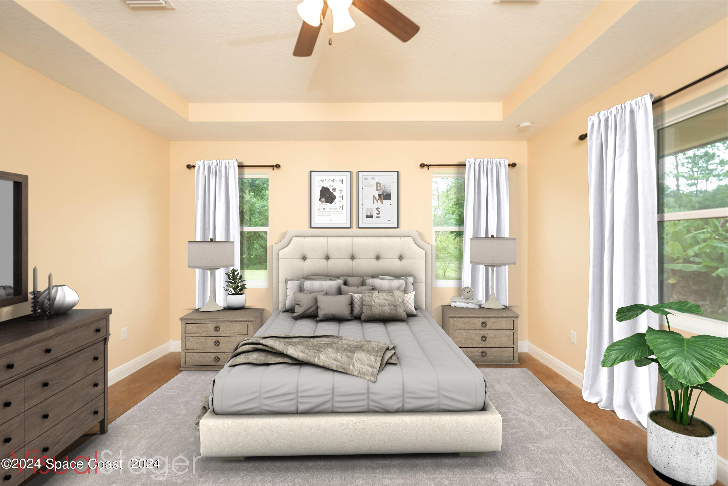 3750 Hield Road Melbourne, FL 32904 - Photo 22 of 63 a bedroom with a large bed and a large window
