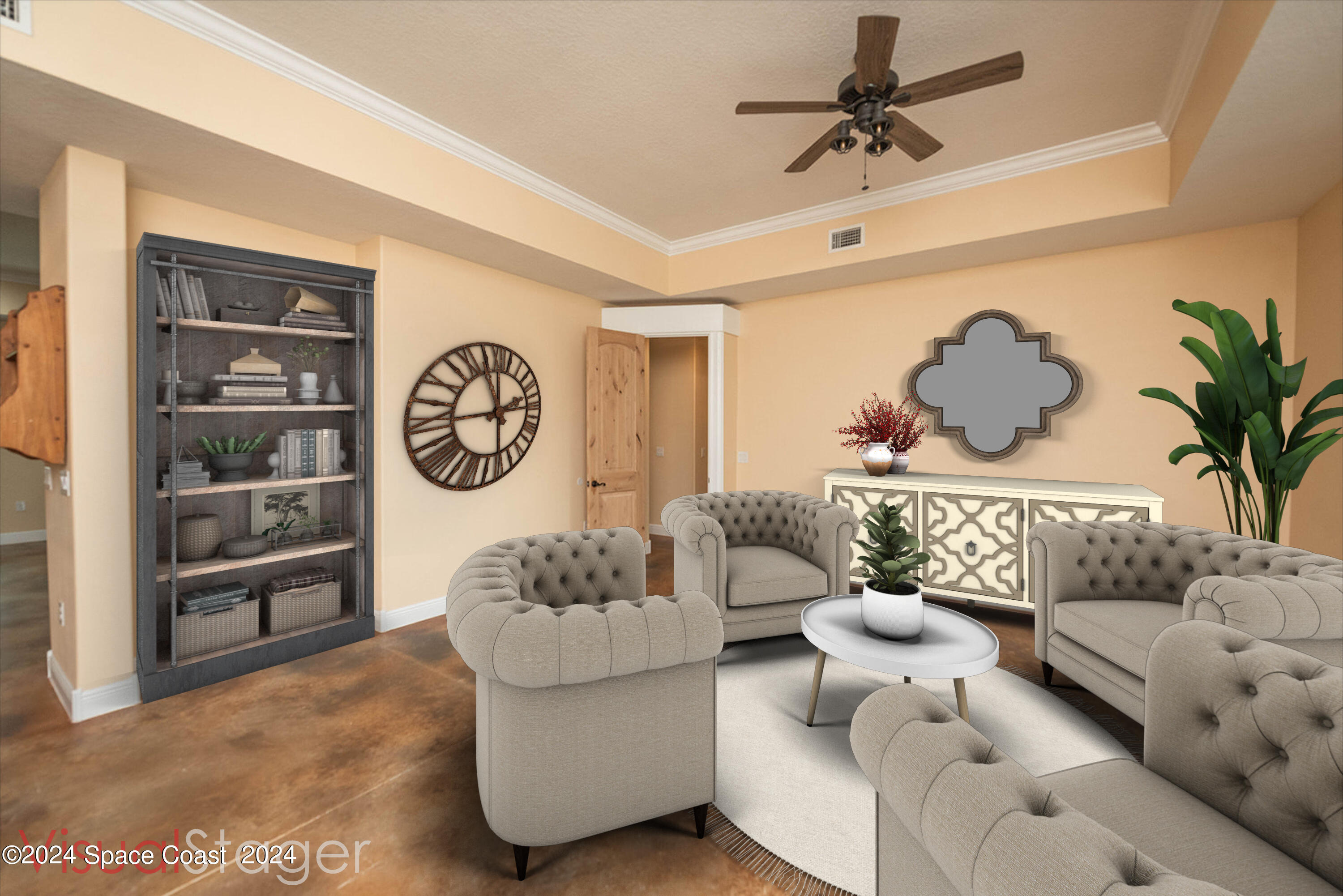 3750 Hield Road Melbourne, FL 32904 - Photo 3 of 63 a living room with furniture and a clock