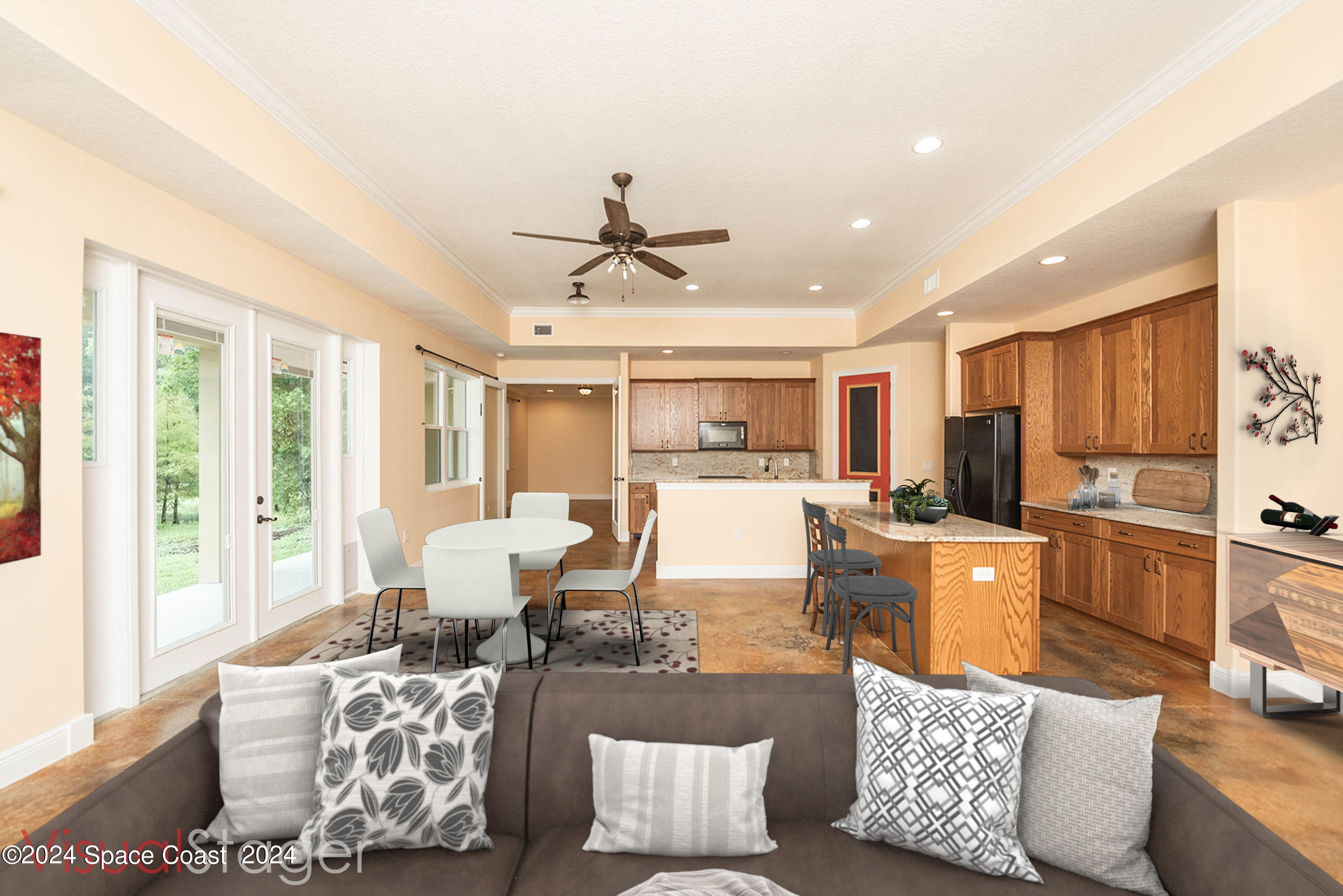 3750 Hield Road Melbourne, FL 32904 - Photo 9 of 63 a living room with furniture kitchen view and a large window