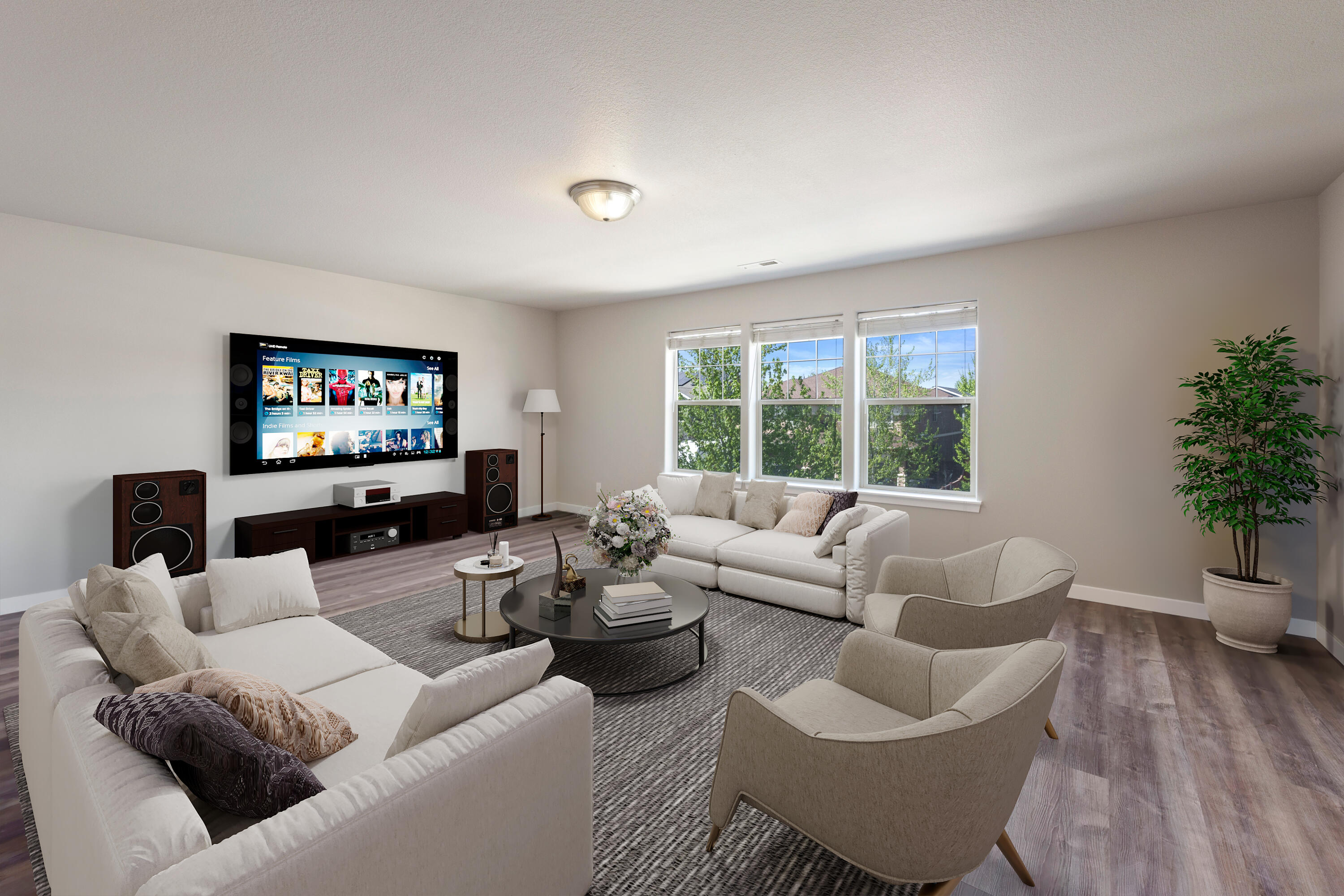 21189 Ritz Place Bend, OR 97702 - Photo 18 of 37 a living room with furniture and a flat screen tv