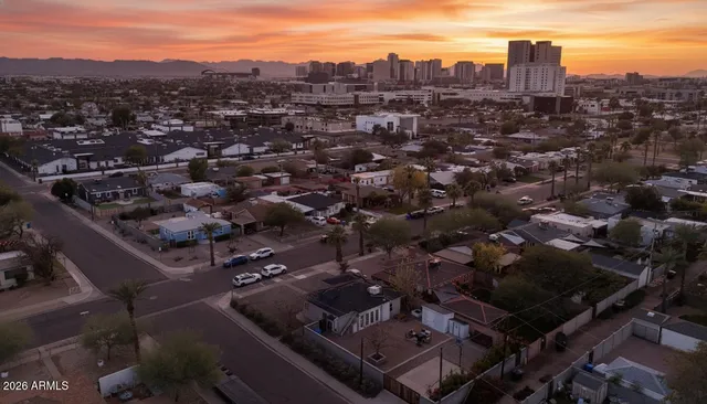 an aerial view of multiple house