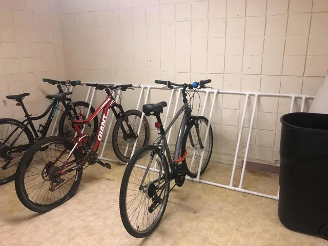 a view of an bike storage