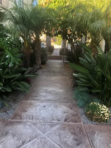 a view of backyard with green space