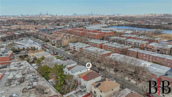 an aerial view of a city