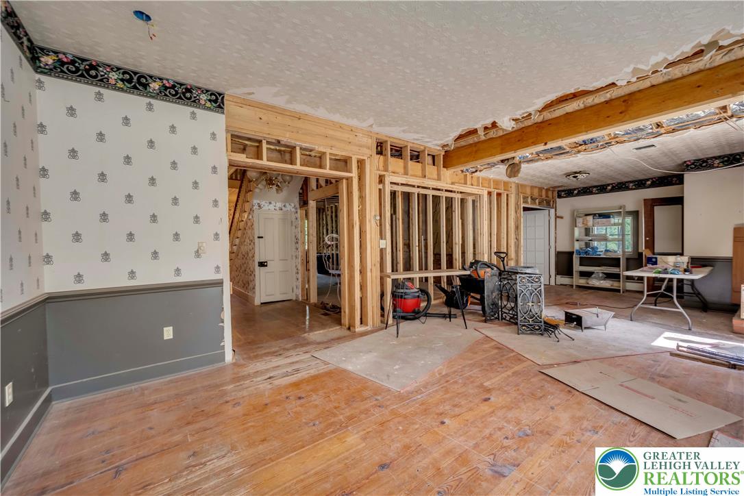 384 Henry Road Nazareth, PA 18064 - Photo 24 of 54 Exposed wood framing and original hardwood floors present an opportunity for custom renovation.