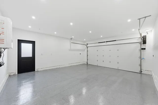 a view of street with sitting area